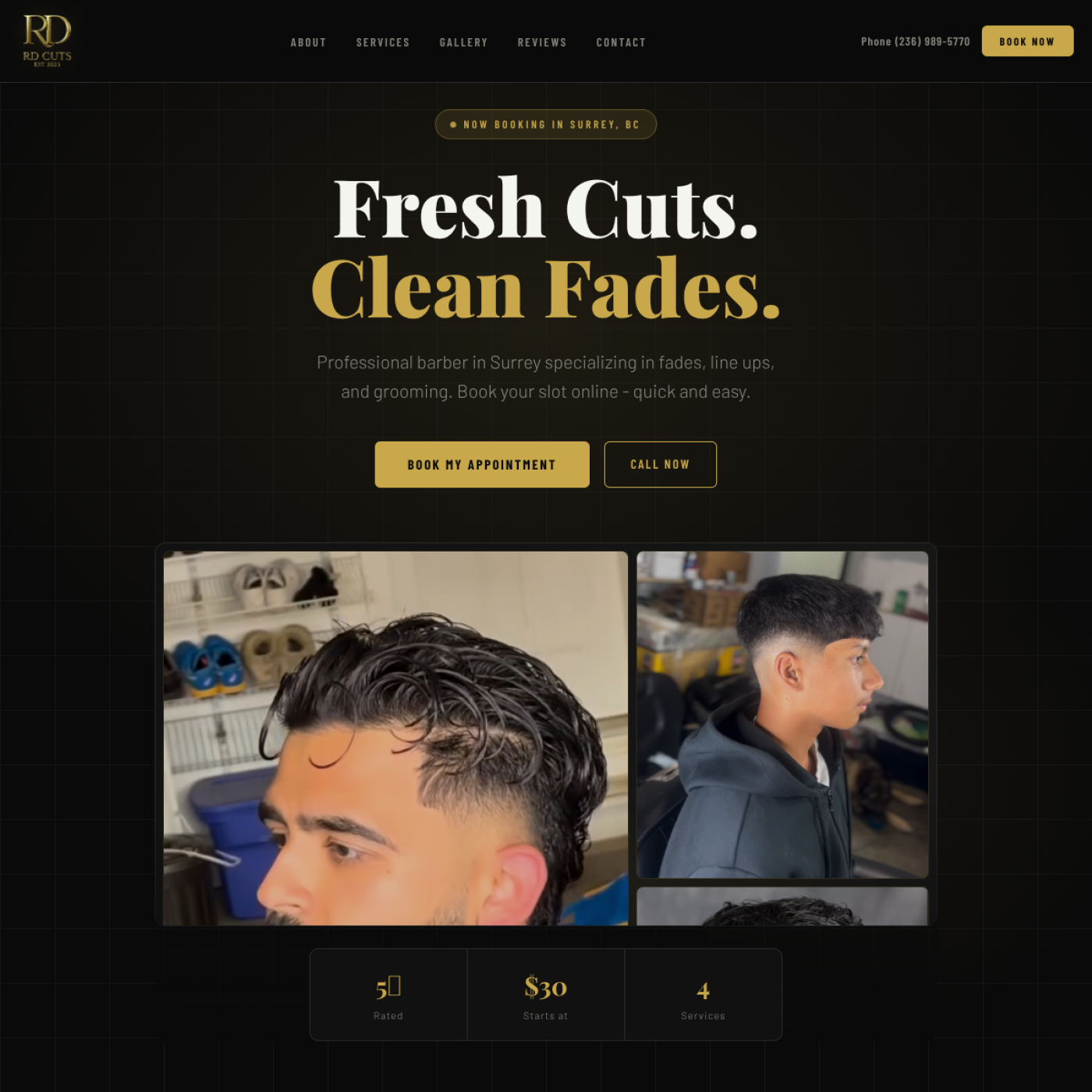 RD Cutz website preview