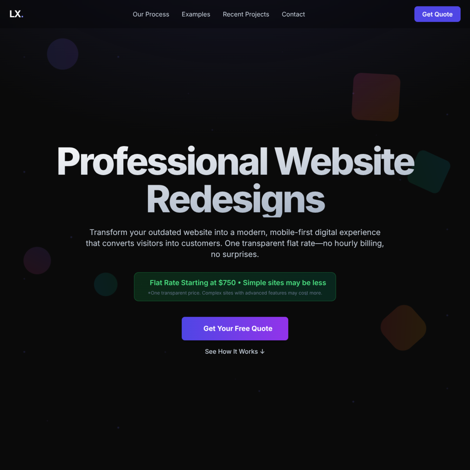 Real website redesign example